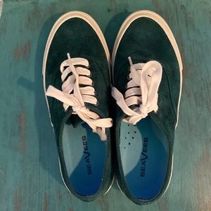 Seavees“Legend” Teal Suede Ladies Size 8 Lace-Up Sneakers